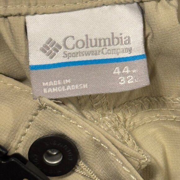 Columbia Mens Omni-Shade Cargo Pants 44x32 Beige Lightweight Recycled Polyester - Picture 5 of 12